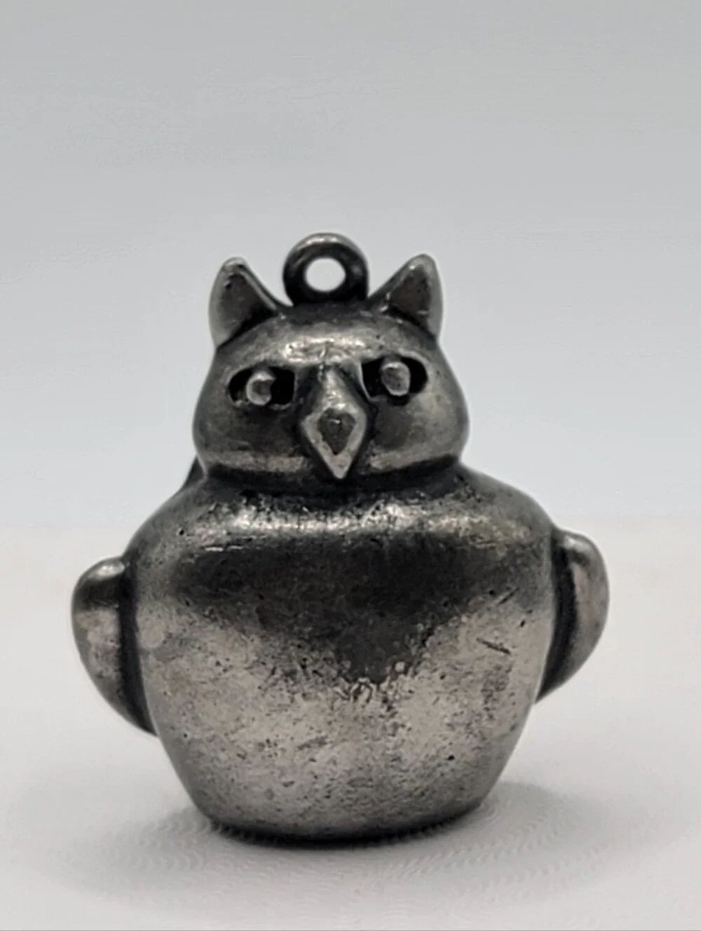 Vintage JPD Silver Tone Owl Pendant Hidden Compartment